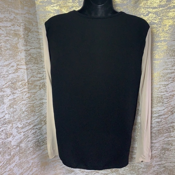 Zara W/B Collection Black/Beige Contrast Top T-Shirt Size S - Picture 9 of 13